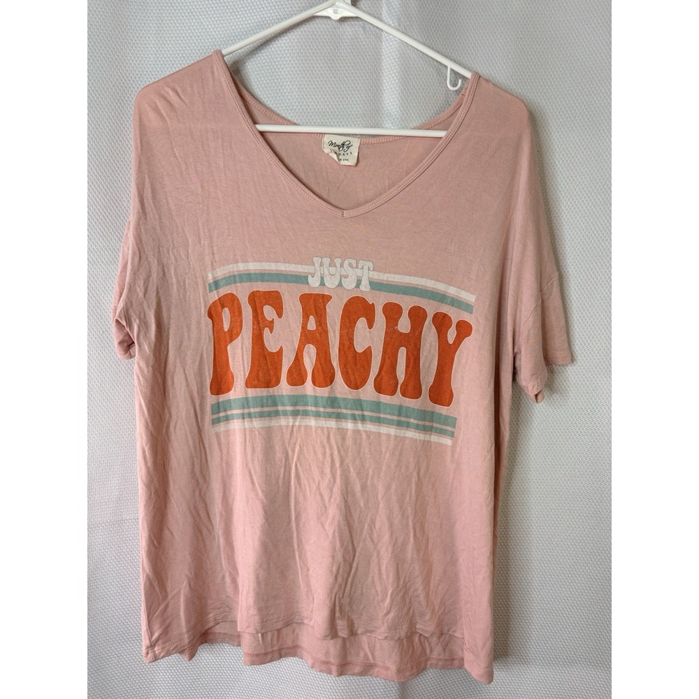 Just Peachy Blush Pink short Sleeve T Shirt L